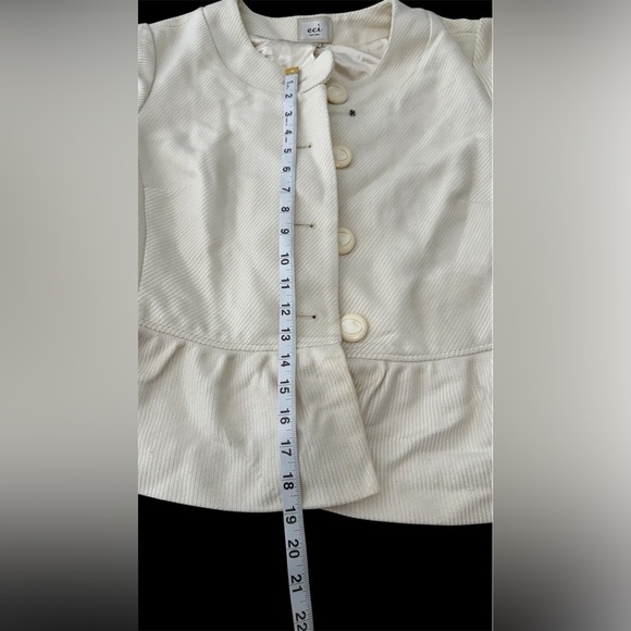 ECI New York ivory ruffle short cropped blazer jacket 14 - Picture 2 of 8